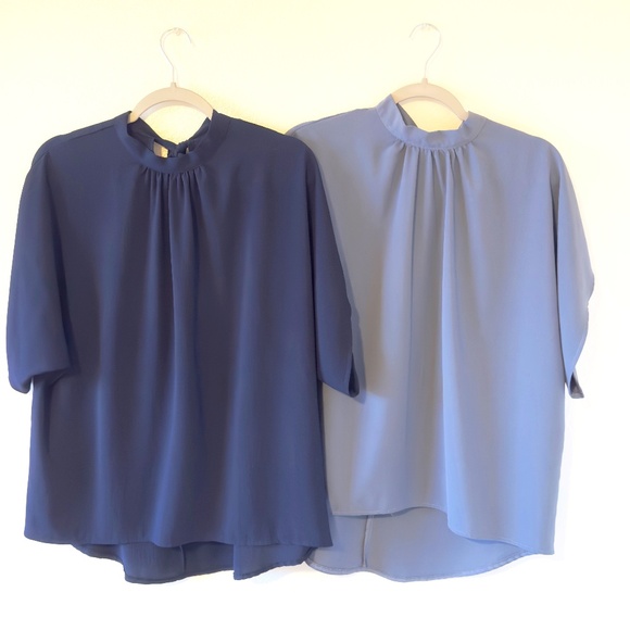 Bundle of 2 Angashion Womens Tops, Short Sleeve Casual Summer Tie Back - Picture 1 of 9